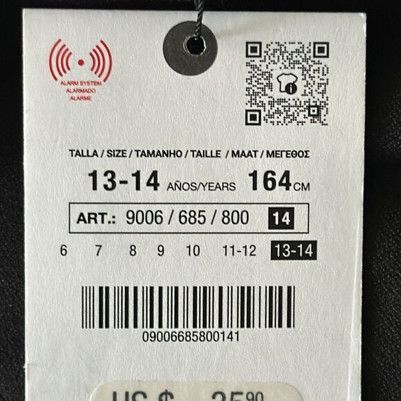 ZARA Kids | Black | PONTE DI ROMA KNIT DRESS WITH RHINESTONES - Picture 6 of 8